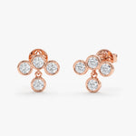 Load image into Gallery viewer, Bubble-Style Bezel-Set Lab-Grown Diamond Earrings 0.62 CTW – 8 Round Stones | 10K, 14K, 18K Gold | IGI Certified