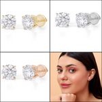 Load image into Gallery viewer, 2.00 CTW Diamond Stud Earrings – Lab‑Grown, IGI Certified, Multiple Shapes