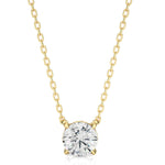 Load image into Gallery viewer, 1.03 CT Lab-Grown Diamond Solitaire Pendant Necklace | Round Cut | 4-Prong | Solid Gold