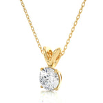 Load image into Gallery viewer, 0.59 CT Lab-Grown Diamond Solitaire Pendant Necklace | Round Cut | 4-Prong | Solid Gold