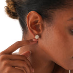 Load image into Gallery viewer, Flower Cluster Lab-Grown Diamond Earrings 0.67 CTW – 50 Round Stones | 10K, 14K, 18K Gold | IGI Certified