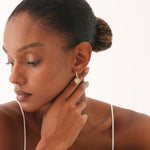 Load image into Gallery viewer, Heart-Shaped Dangle Huggie Hoop Earrings 0.88 CTW – 84 Round Lab-Grown Diamonds | 10K, 14K, 18K Gold | IGI Certified