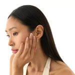 Load image into Gallery viewer, Inside & Outside Hoop Lab-Grown Diamond Earrings 0.43 CTW – 52 Round Stones | 10K, 14K, 18K Gold | IGI Certified