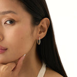 Load image into Gallery viewer, Inside & Outside Hoop Lab-Grown Diamond Earrings 0.43 CTW – 52 Round Stones | 10K, 14K, 18K Gold | IGI Certified