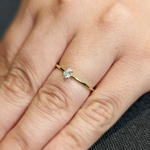 Load image into Gallery viewer, Oval Lab Grown Diamond Ring | 0.30 Carat | Dainty Solitaire | 10K/14K/18K Yellow Gold