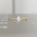 Load image into Gallery viewer, Oval Lab Grown Diamond Ring | 0.30 Carat | Dainty Solitaire | 10K/14K/18K Yellow Gold