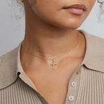 Load image into Gallery viewer, Lab-Grown Diamond Cross Pendant in Solid Gold – Christian Jewelry Gift for Women