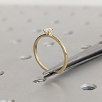 Load image into Gallery viewer, Oval Lab Grown Diamond Ring | 0.30 Carat | Dainty Solitaire | 10K/14K/18K Yellow Gold