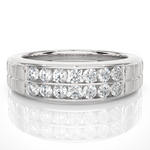 Load image into Gallery viewer, 0.82 CT Round Lab Grown Diamond Men’s Ring | 14 Stone Gold Band