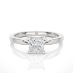 Load image into Gallery viewer, 0.57 CT Princess Cut Lab Grown Diamond Solitaire Engagement Ring | Gold Band