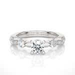 Load image into Gallery viewer, 0.90 CTW Round Lab-Grown Diamond Engagement Ring in Unique Style E-F / VVS-VS