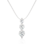 Load image into Gallery viewer, 0.84 CT Lab-Grown Diamond Three-Stone Pendant Necklace | Solid Gold | Trio Design