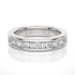 Load image into Gallery viewer, 0.52 CT Baguette & Round Cut Lab Grown Diamond Channel Set Band 13 Stone IGI Certified