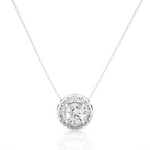 Load image into Gallery viewer, 0.34 CT Lab-Grown Diamond Halo Pendant Necklace | Round Diamonds | Solid Gold