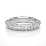 Load image into Gallery viewer, 0.93 CT Round Cut Lab Grown Diamond 3 Row Pave Band 49 Stone IGI Certified