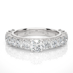 Load image into Gallery viewer, 2.53 CTW Round Lab-Grown Diamond Engagement Ring with Milgrain Detailing E-F / VVS-VS