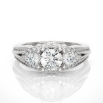 Load image into Gallery viewer, 1.14 Carat Lab-Grown Diamond Engagement Ring | Three Stone Round with Hidden Princess
