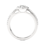 Load image into Gallery viewer, 0.89 CT Marquise Halo Lab Grown Diamond Ring with Round Side Stones