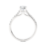Load image into Gallery viewer, 0.85 CTW Round Lab-Grown Diamond Engagement Ring with Claw, Bezel & Micropave Set E-F / VVS-VS