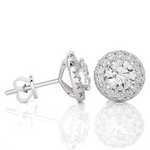 Load image into Gallery viewer, 1.90 CTW Round Cut Diamond Halo Push Back Earrings, 10K 14K 18K White Yellow Rose Gold, IGI Certified