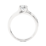 Load image into Gallery viewer, 0.97 CTW Round Lab-Grown Diamond Twisted Engagement Ring with Claw & Channel Set E-F / VVS-VS