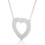Load image into Gallery viewer, 1.26 CT Lab-Grown Diamond Three-Heart Row Pendant Necklace | Solid Gold | 73 Round Diamonds