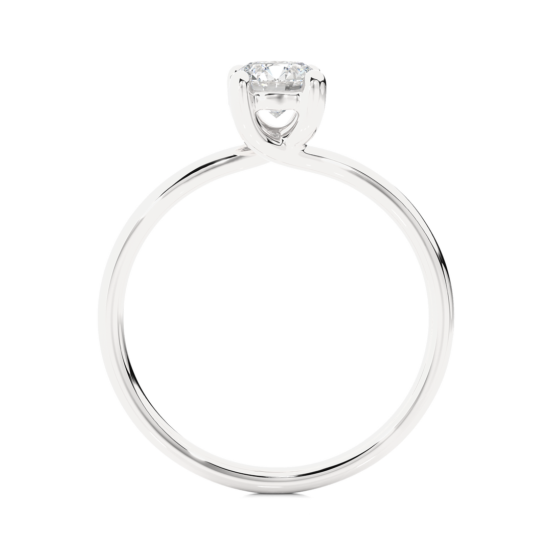0.53 CT Round Lab Grown Diamond Solitaire Engagement Ring | 1 Stone Gold Band
