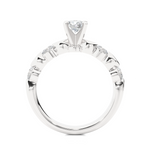 Load image into Gallery viewer, 0.90 CTW Round Lab-Grown Diamond Engagement Ring in Unique Style E-F / VVS-VS