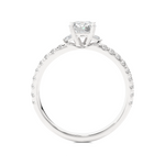 Load image into Gallery viewer, 0.97 CT Round Center with Baguette & Round Side Lab Grown Diamond Three Stone Ring | 21 Stone Gold Band