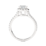 Load image into Gallery viewer, 1.20 CT Oval Halo Lab Grown Diamond Ring with Round Side Stones