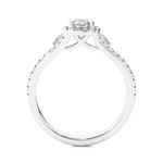 Load image into Gallery viewer, 0.96 Carat Three Stone Cushion & Round Lab-Grown Diamond Ring | Micro Pavé Band