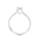 Load image into Gallery viewer, 1.13 CTW Round Lab-Grown Diamond Engagement Ring with Four-Row Pave Set E-F / VVS-VS