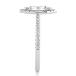Load image into Gallery viewer, 0.89 CT Marquise Halo Lab Grown Diamond Ring with Round Side Stones