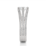 Load image into Gallery viewer, 1.48 CTW Round Lab-Grown Diamond Engagement Ring with Three-Row Pave Set E-F / VVS-VS