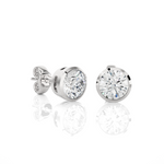 Load image into Gallery viewer, 1.00 CTW Round Cut Lab-Grown Diamond Bezel Set Push Back Earrings