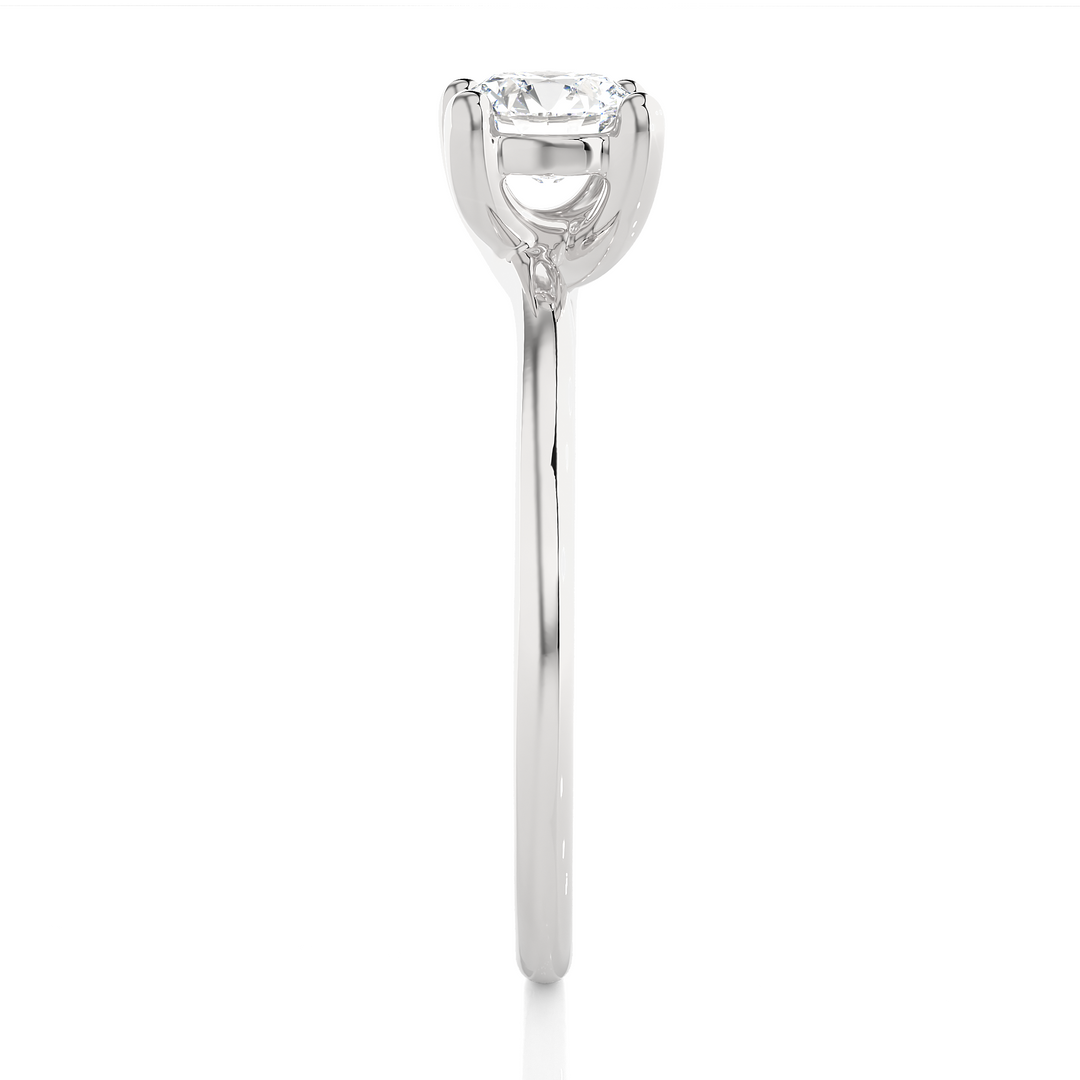 0.53 CT Round Lab Grown Diamond Solitaire Engagement Ring | 1 Stone Gold Band