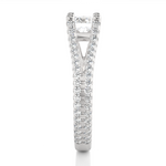 Load image into Gallery viewer, 1.08 CTW Round Lab-Grown Diamond Engagement Ring with Split Shank & Hidden Halo E-F / VVS-VS