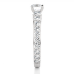 Load image into Gallery viewer, 1.79 CT Round Center with Round Side Lab Grown Diamond Three Stone Ring | 111 Stone Gold Band