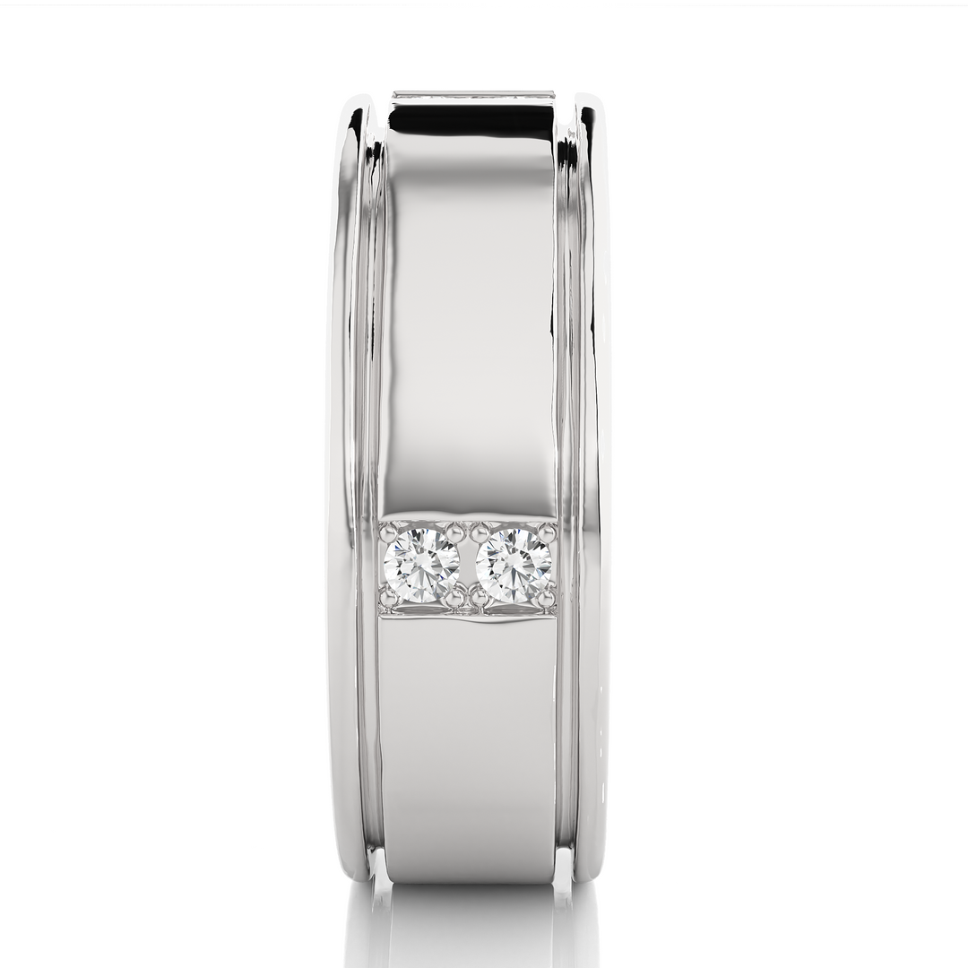 0.28 CT Bold Men’s Lab Grown Diamond Ring | 8 Stone Gold Band