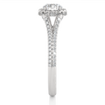 Load image into Gallery viewer, 1.07 CT Split Shank Halo Lab Grown Round Diamond Ring with 115 Stones