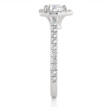 Load image into Gallery viewer, 1.33 CT Heart Halo Lab Grown Diamond Ring with Round Side Stones