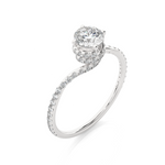 Load image into Gallery viewer, 0.84 CTW Round Lab-Grown Diamond Twisted Engagement Ring E-F / VVS-VS