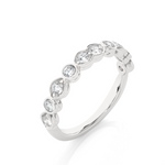 Load image into Gallery viewer, 0.69 CT Round Cut Lab Grown Diamond Bezel & Prong Set Band 10 Stone IGI Certified