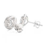 Load image into Gallery viewer, 1.90 CTW Round Cut Diamond Halo Push Back Earrings, 10K 14K 18K White Yellow Rose Gold, IGI Certified