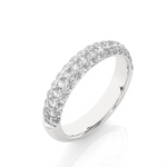 Load image into Gallery viewer, 0.93 CT Round Cut Lab Grown Diamond 3 Row Pave Band 49 Stone IGI Certified