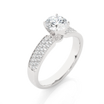 Load image into Gallery viewer, 1.02 CTW Round Lab-Grown Diamond Engagement Ring with Pave Set E-F / VVS-VS