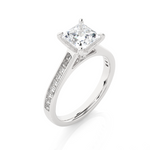 Load image into Gallery viewer, 1.95 CTW Princess Cut Lab-Grown Diamond Channel Set Engagement Ring E-F / VVS-VS