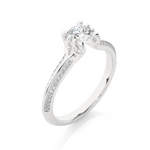 Load image into Gallery viewer, 0.73 CTW Lab-Grown Diamond Pavé Engagement Ring – Round Cut