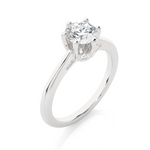 Load image into Gallery viewer, 1.05 CT Round Lab Grown Diamond 5 Stone Engagement Ring | Six Prong Gold Band