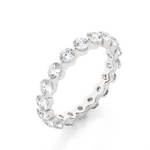 Load image into Gallery viewer, 2.01 CT Round Lab Grown Diamond Bar Set Eternity Ring | 18 Stone Gold Band